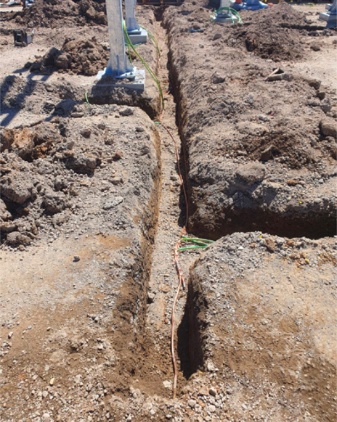 buried earth grid and connection to equipment box hill zone substation