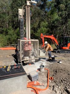 Drilling 30m-hole for electrode installation