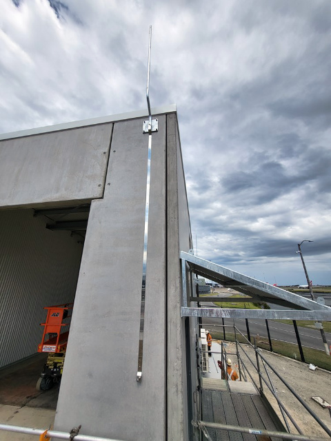 2.3m lightning mast Sydney Airport 33kV building